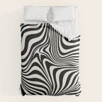 Retro Shapes And Lines Black And White Optical Art Comforter Gallery Image 6