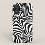 Retro Shapes And Lines Black And White Optical Art iPhone Case Gallery Image 1