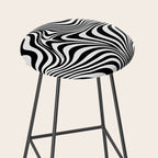 Retro Shapes And Lines Black And White Optical Art Stool Gallery Image 2