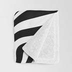Retro Shapes And Lines Black And White Optical Art Throw Blanket Gallery Image 3