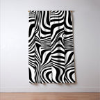 Retro Shapes And Lines Black And White Optical Art Window Curtain Gallery Image 3
