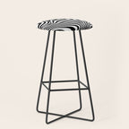 Retro Shapes And Lines Black And White Optical Art Stool Gallery Image 1