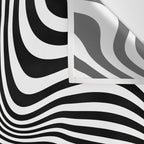 Retro Shapes And Lines Black And White Optical Art Wall Tapestry Gallery Image 3