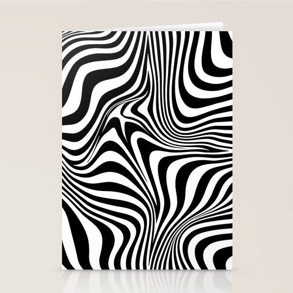 Retro Shapes And Lines Black And White Optical Art Stationery Card Gallery Image 2