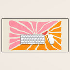 Chantilly & Neon Carrot: Les Fleurs | Flower Market Color Series 09 Desk Mat Gallery Image 1