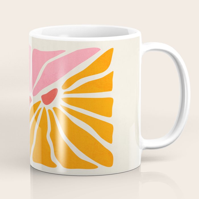 Chantilly & Neon Carrot: Les Fleurs | Flower Market Color Series 09 Coffee Mug Gallery Image 1