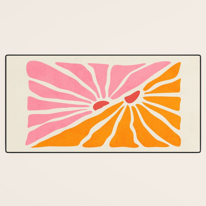 Chantilly & Neon Carrot: Les Fleurs | Flower Market Color Series 09 Desk Mat Gallery Image 3