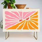 Chantilly & Neon Carrot: Les Fleurs | Flower Market Color Series 09 Credenza Gallery Image 1