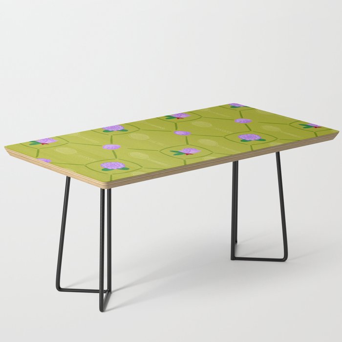 Tennis Rackets & Roses in Lime & Lavender Coffee Table Gallery Image 1
