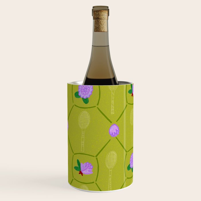 Tennis Rackets & Roses in Lime & Lavender Wine Chiller Gallery Image 1