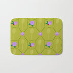 Tennis Rackets & Roses in Lime & Lavender Bath Mat Gallery Image 1