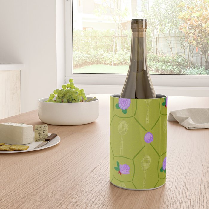 Tennis Rackets & Roses in Lime & Lavender Wine Chiller Gallery Image 4