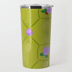 Tennis Rackets & Roses in Lime & Lavender Travel Mug Gallery Image 1