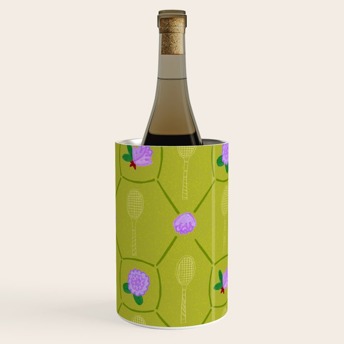 Tennis Rackets & Roses in Lime & Lavender Wine Chiller Gallery Image 2