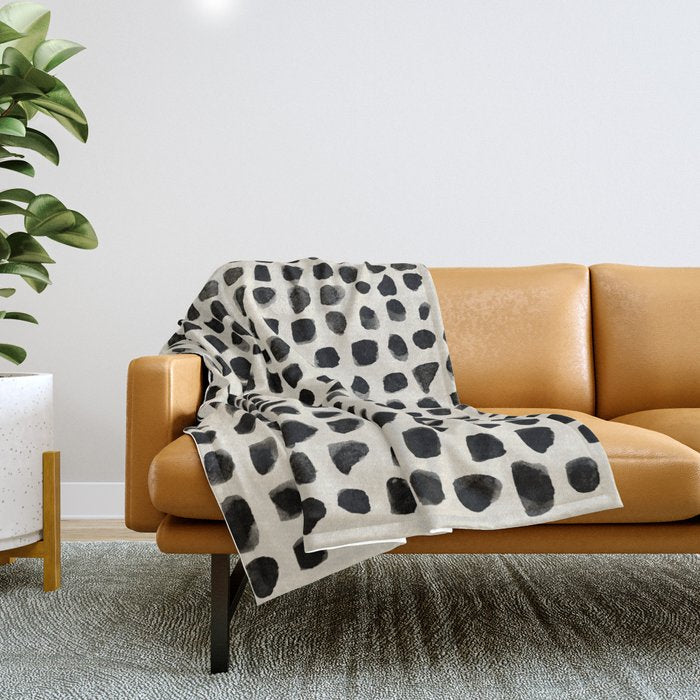 Dots (Beige) Throw Blanket Gallery Image 1