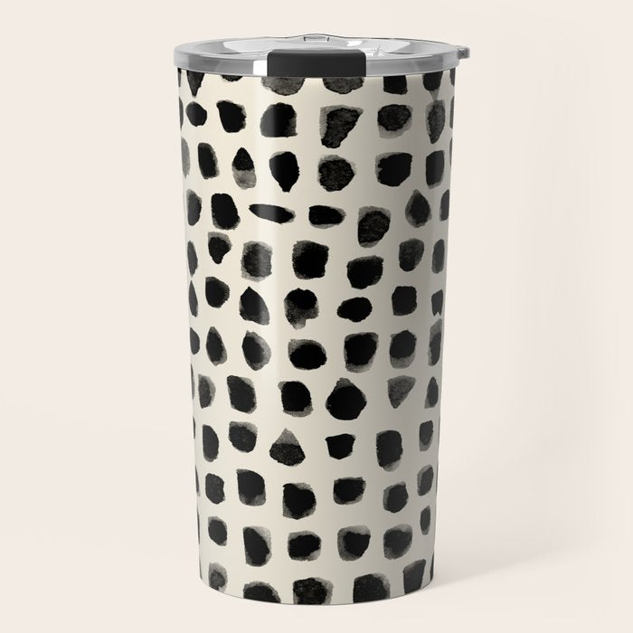 Dots (Beige) Travel Mug Gallery Image 1