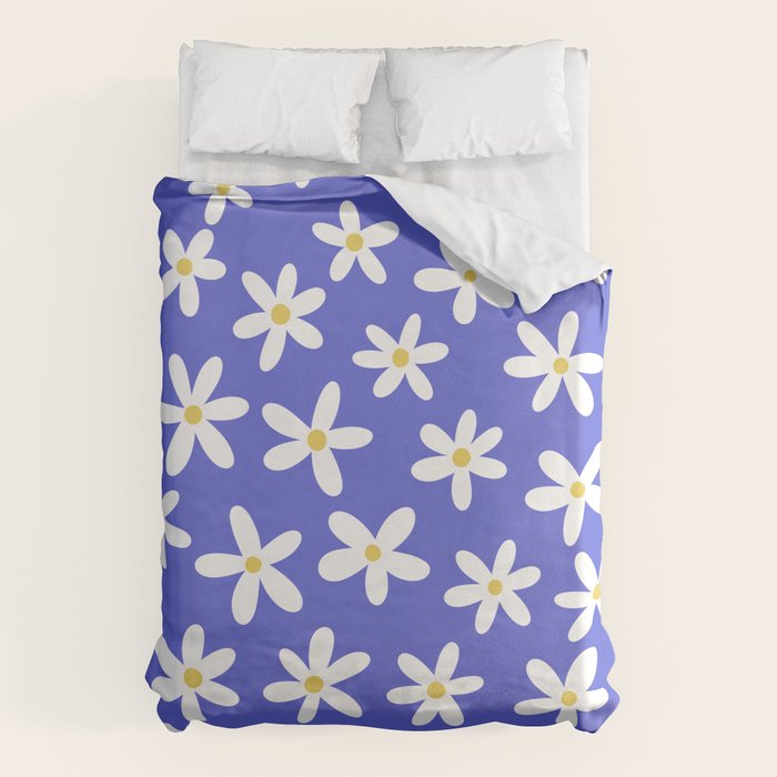 Daisies -- Blue Duvet Cover Gallery Image 1