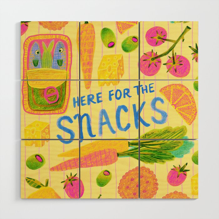 Kitchen Snacks & Apps in Butter Yellow Wood Wall Art Gallery Image 1