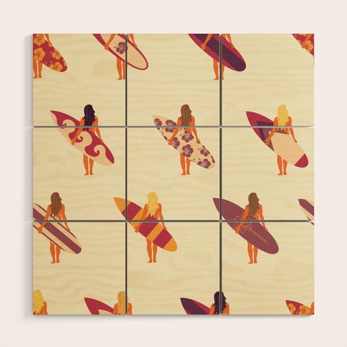 Surfergirls Wood Wall Art Gallery Image 1