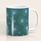 Make A Wish Dandelion Pattern in Forest Green & Blue Coffee Mug Gallery Image 1