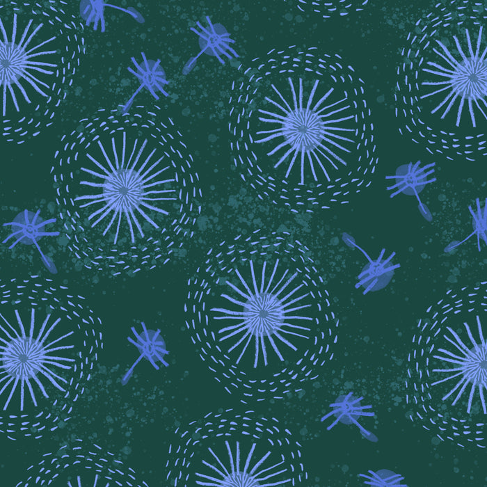 Make A Wish Dandelion Pattern in Forest Green & Blue Coffee Mug Gallery Image 2