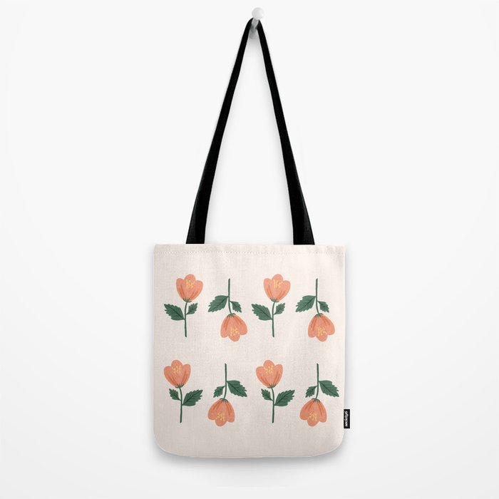 Pink Peony Pattern Tote Bag Gallery Image 2