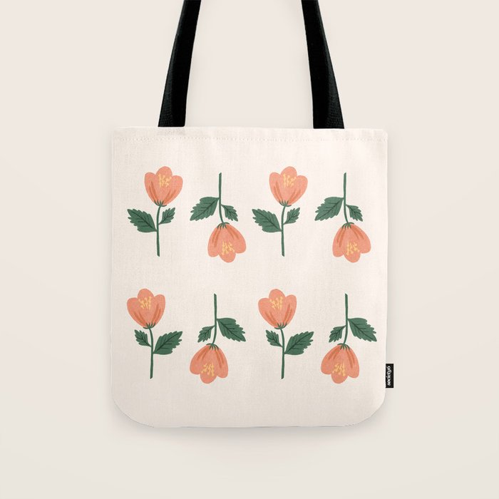 Pink Peony Pattern Tote Bag Gallery Image 1