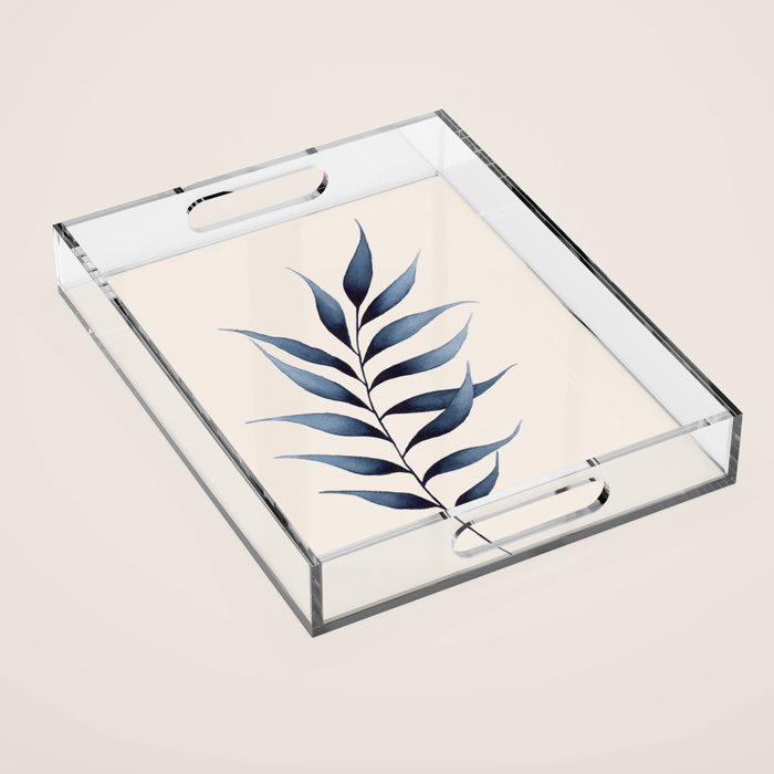 Minimalist Palm Leaf in Watercolour Acrylic Tray Gallery Image 1