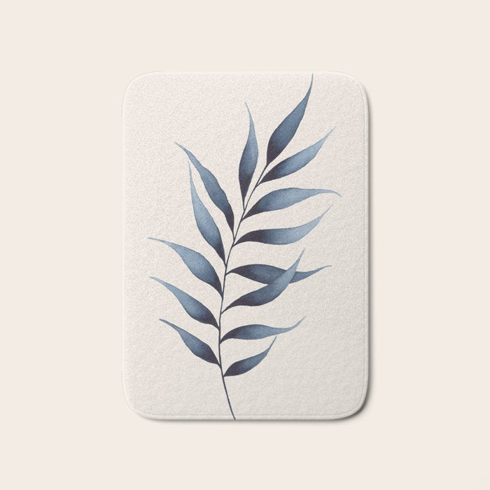 Minimalist Palm Leaf in Watercolour Bath Mat Gallery Image 1