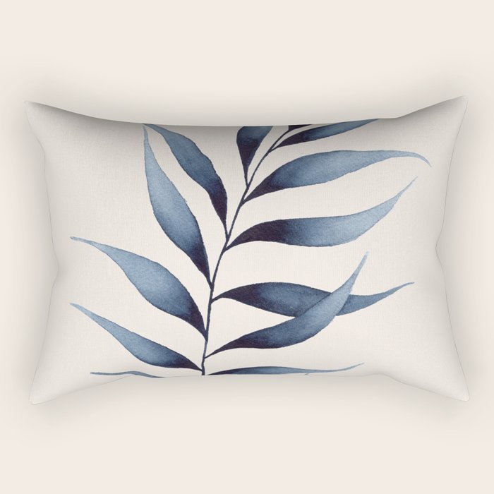 Minimalist Palm Leaf in Watercolour Rectangular Pillow Gallery Image 1
