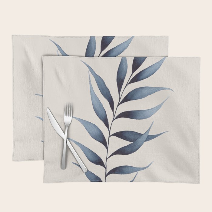 Minimalist Palm Leaf in Watercolour Placemat Gallery Image 1