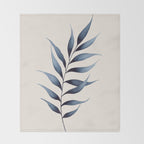 Minimalist Palm Leaf in Watercolour Throw Blanket Gallery Image 2