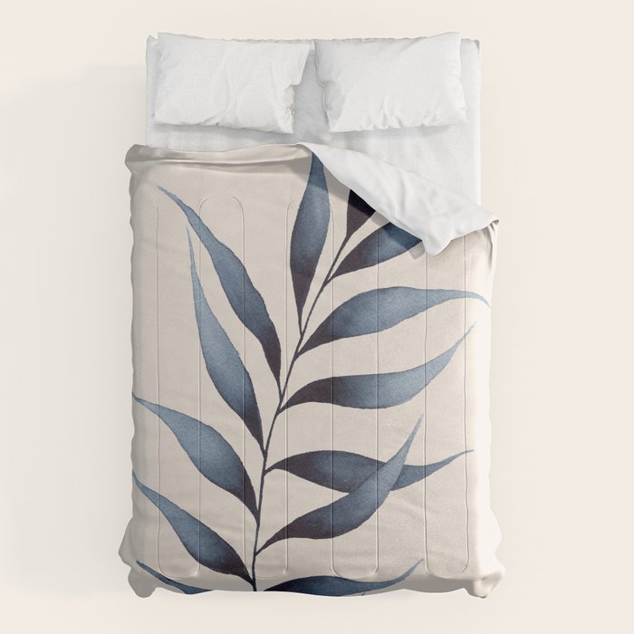 Minimalist Palm Leaf in Watercolour Comforter Gallery Image 1