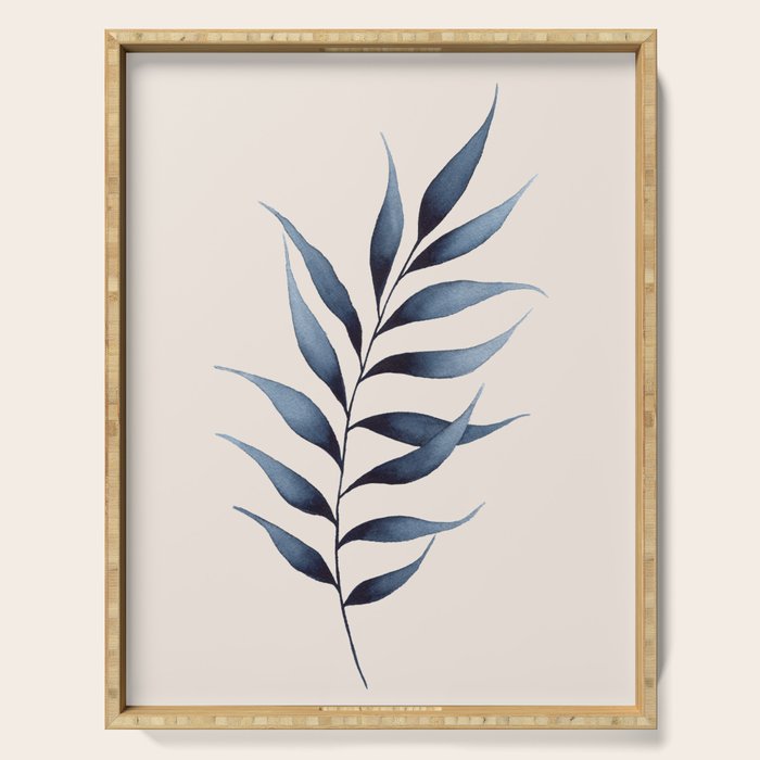 Minimalist Palm Leaf in Watercolour Serving Tray Gallery Image 1