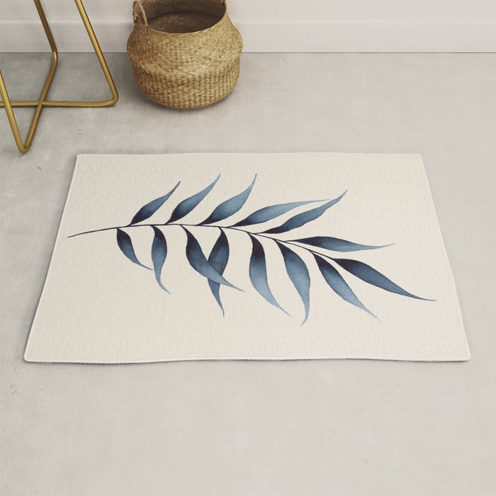 Minimalist Palm Leaf in Watercolour Rug Gallery Image 1