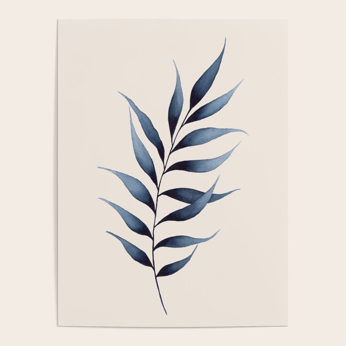Minimalist Palm Leaf in Watercolour Poster Gallery Image 4