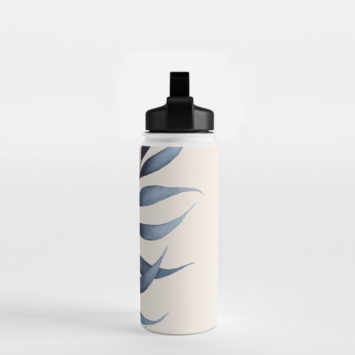 Minimalist Palm Leaf in Watercolour Water Bottle Gallery Image 2