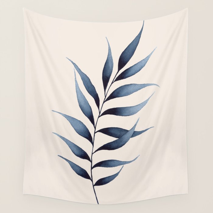 Minimalist Palm Leaf in Watercolour Wall Tapestry Gallery Image 1