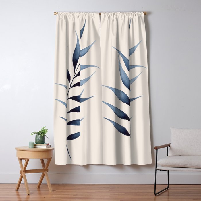 Minimalist Palm Leaf in Watercolour Window Curtain Gallery Image 5