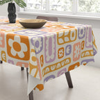 Vintage scandinavian floral art pattern Tablecloth Gallery Image 3
