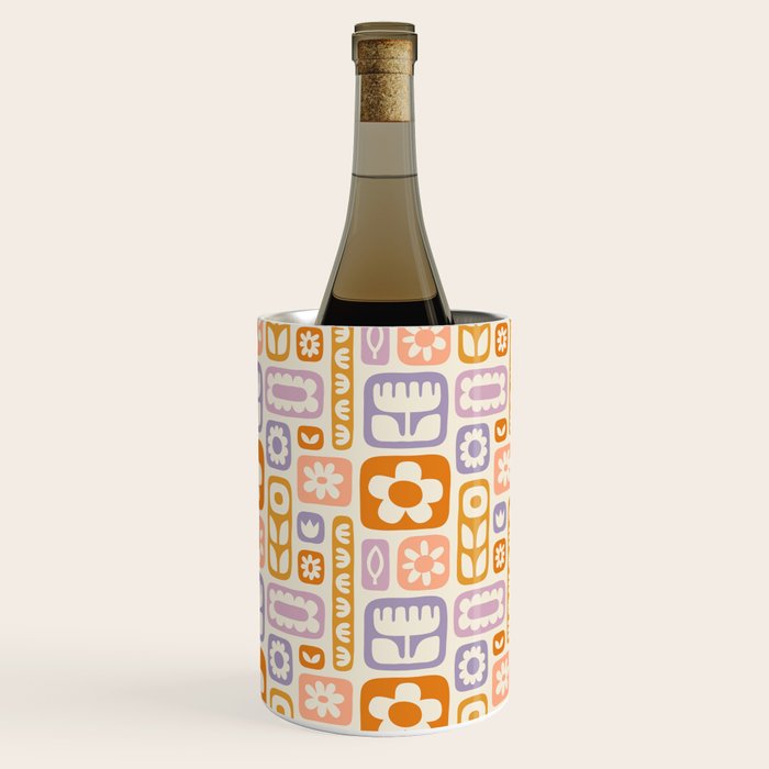 Vintage scandinavian floral art pattern Wine Chiller Gallery Image 3