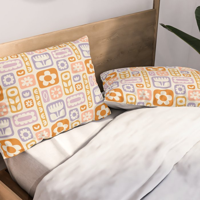 Vintage scandinavian floral art pattern Pillow Sham Gallery Image 2