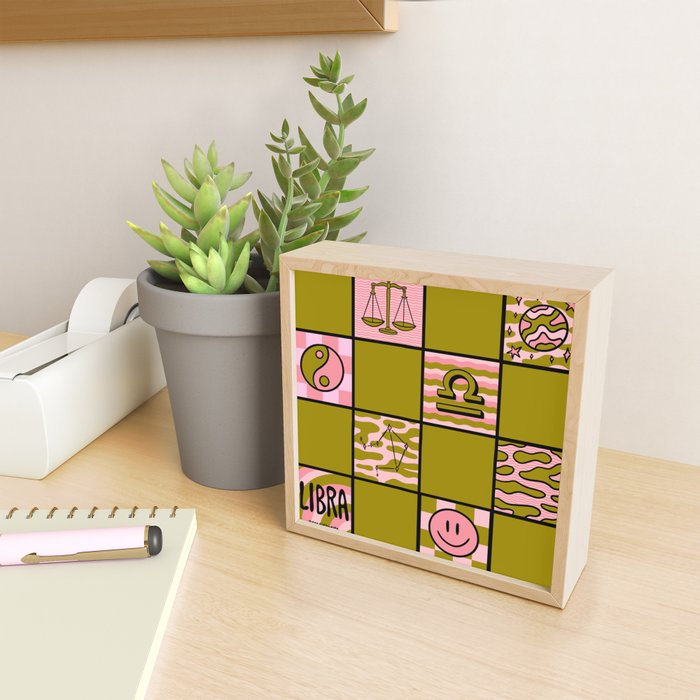 Libra Checkered Print Mini Art Print Gallery Image 2