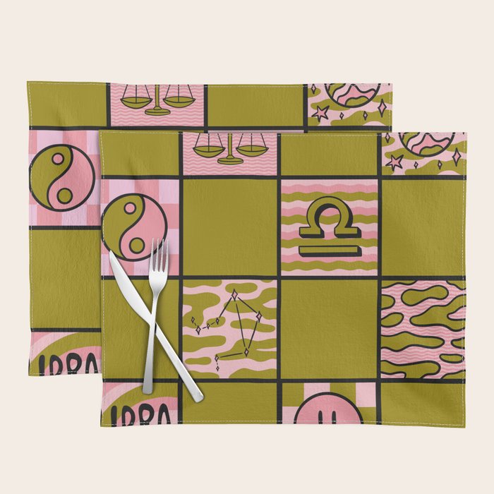 Libra Checkered Print Placemat Gallery Image 1