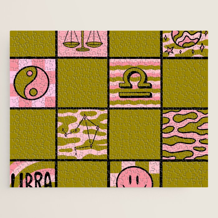 Libra Checkered Print Jigsaw Puzzle Gallery Image 1