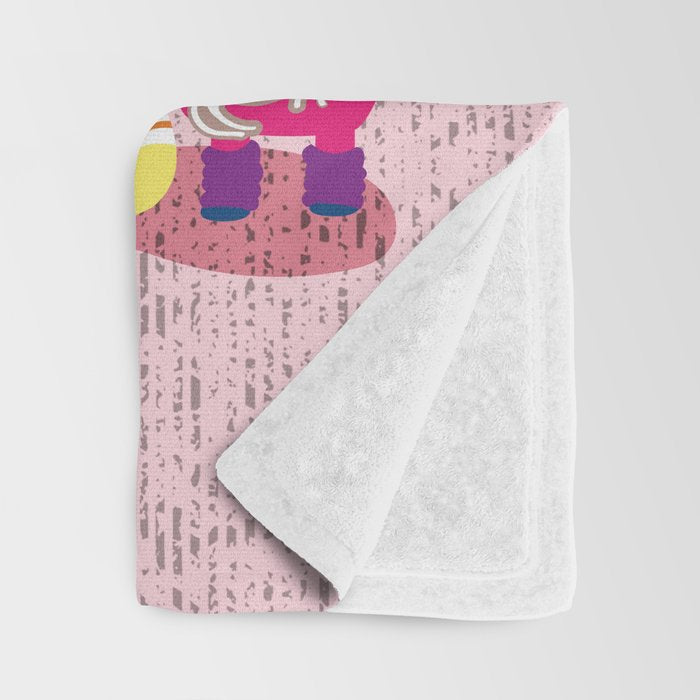 I gnome you // pastel pink background little happy and lovely gnomes with rainbows fuchsia pink hearts Throw Blanket Gallery Image 3
