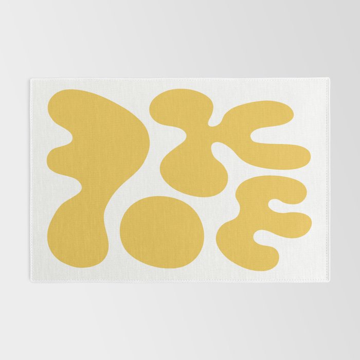 Mid Century Modern Abstract Organic Shapes 337 Yellow Rug Gallery Image 2