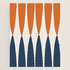 Abstract Shapes 106 Pattern in vintage Orange and Navy Blue  Jigsaw Puzzle Gallery Image 1