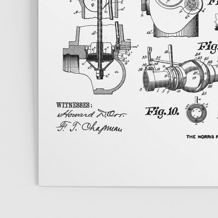Firefighter Fire Department Fireman Vintage Patent Print Poster Gallery Image 3