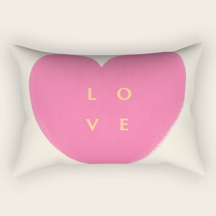 Heart Love Pink - Typography Rectangular Pillow Gallery Image 1